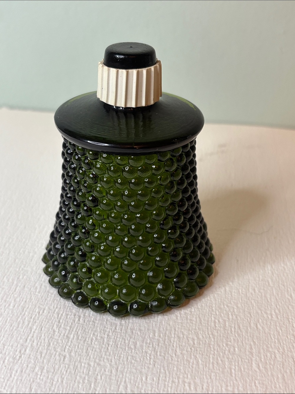 Vintage Green Hobnail Glass Peg Votive Candle Cup